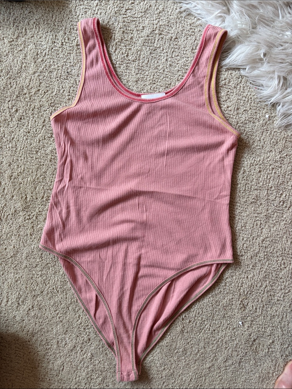 Pink Ribbed One-Piece bodysuit LF Markey